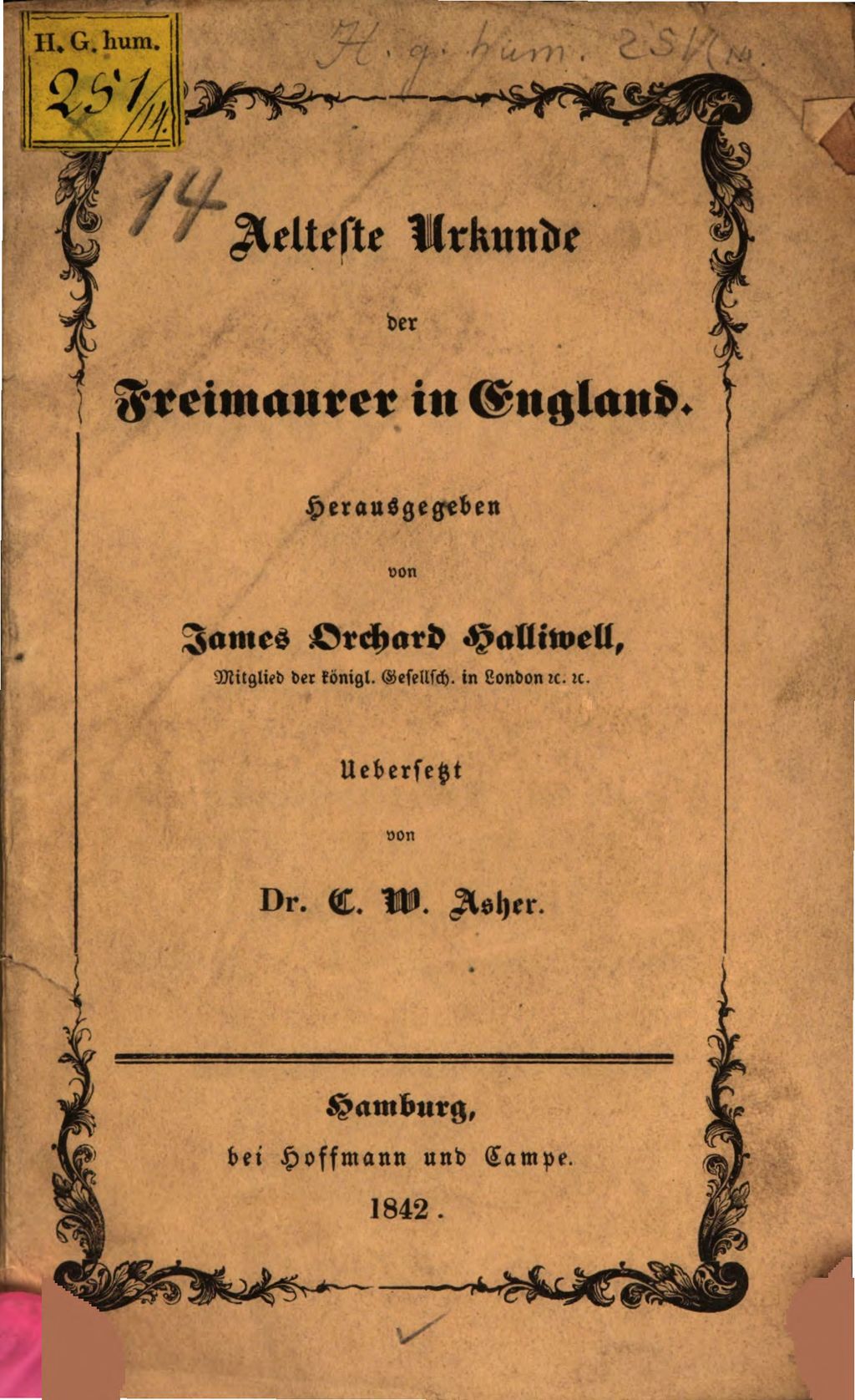 Cover of Aelteste Urkunde der Dreimaurer in England