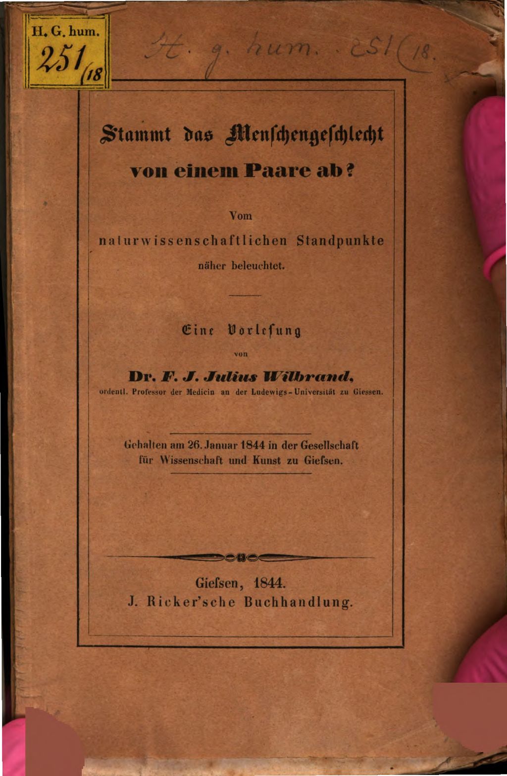 Cover of Stammt das Menschengeschlecht von einem Paare ab?