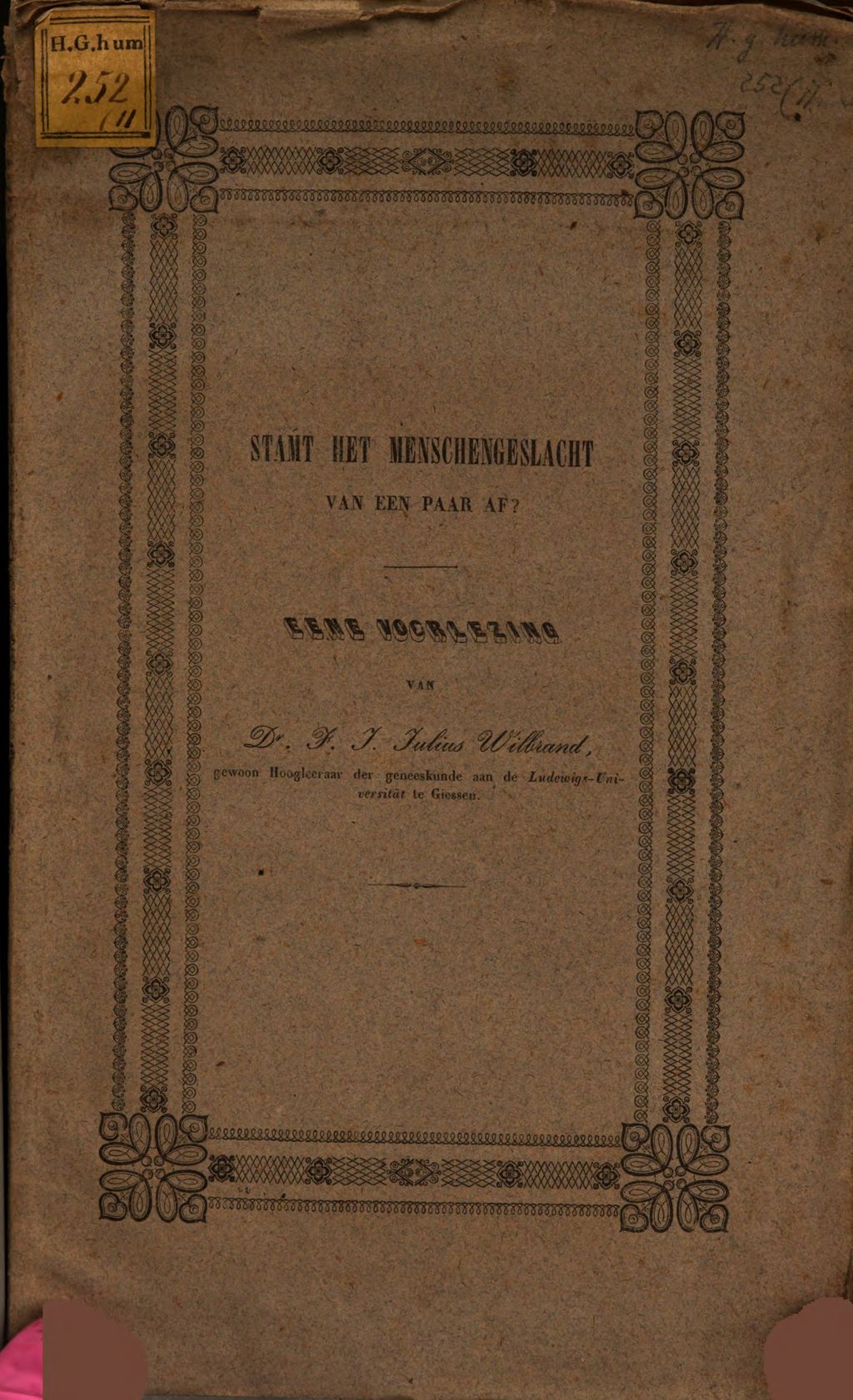 Cover of Stamt het Menschengeslacht van een Paar af?