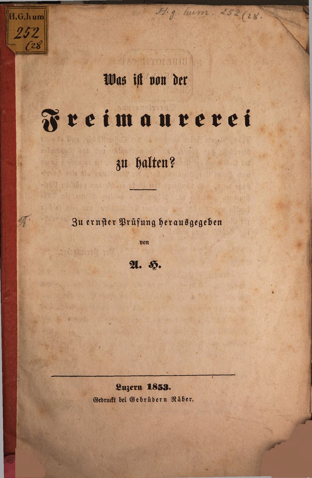 Cover of Was ist von der Freimaurerei zu halten?