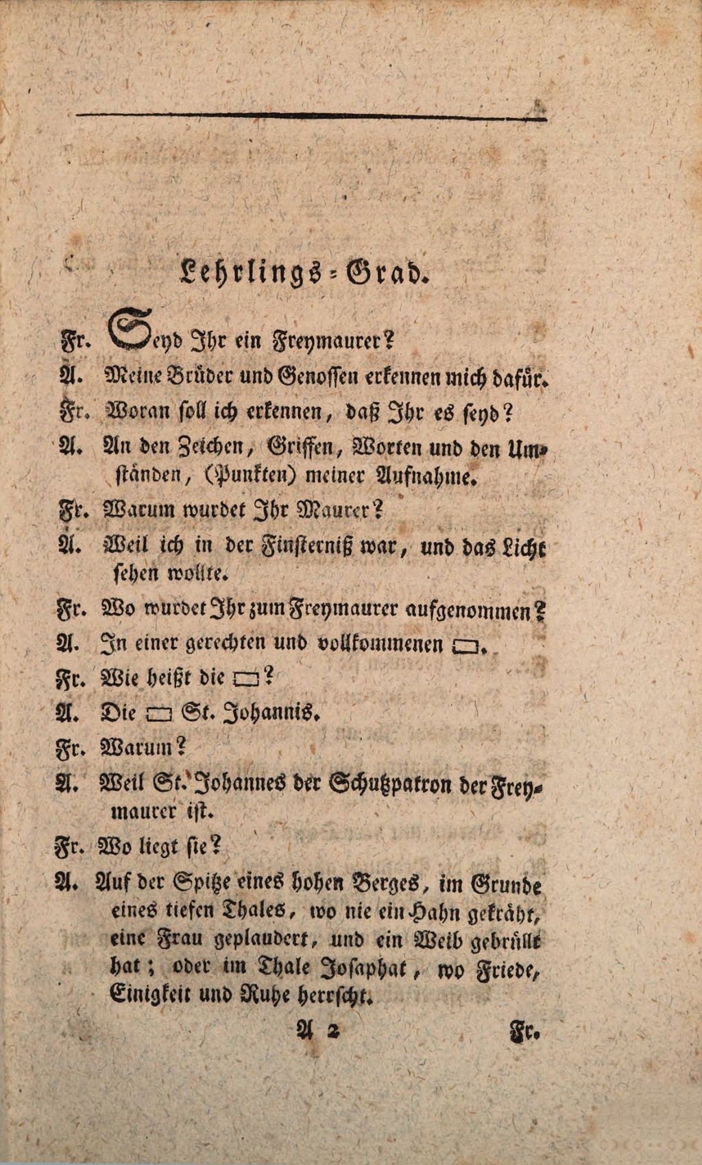 Cover of Catechismus der alten französischen Logen