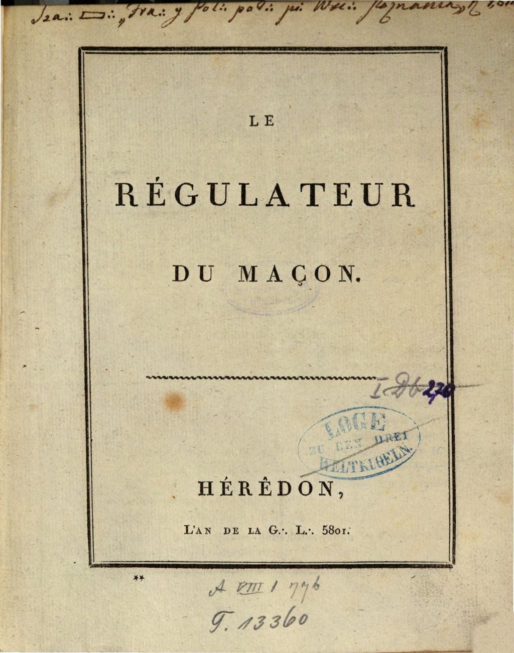 Cover of Le Régulateur du Maçon