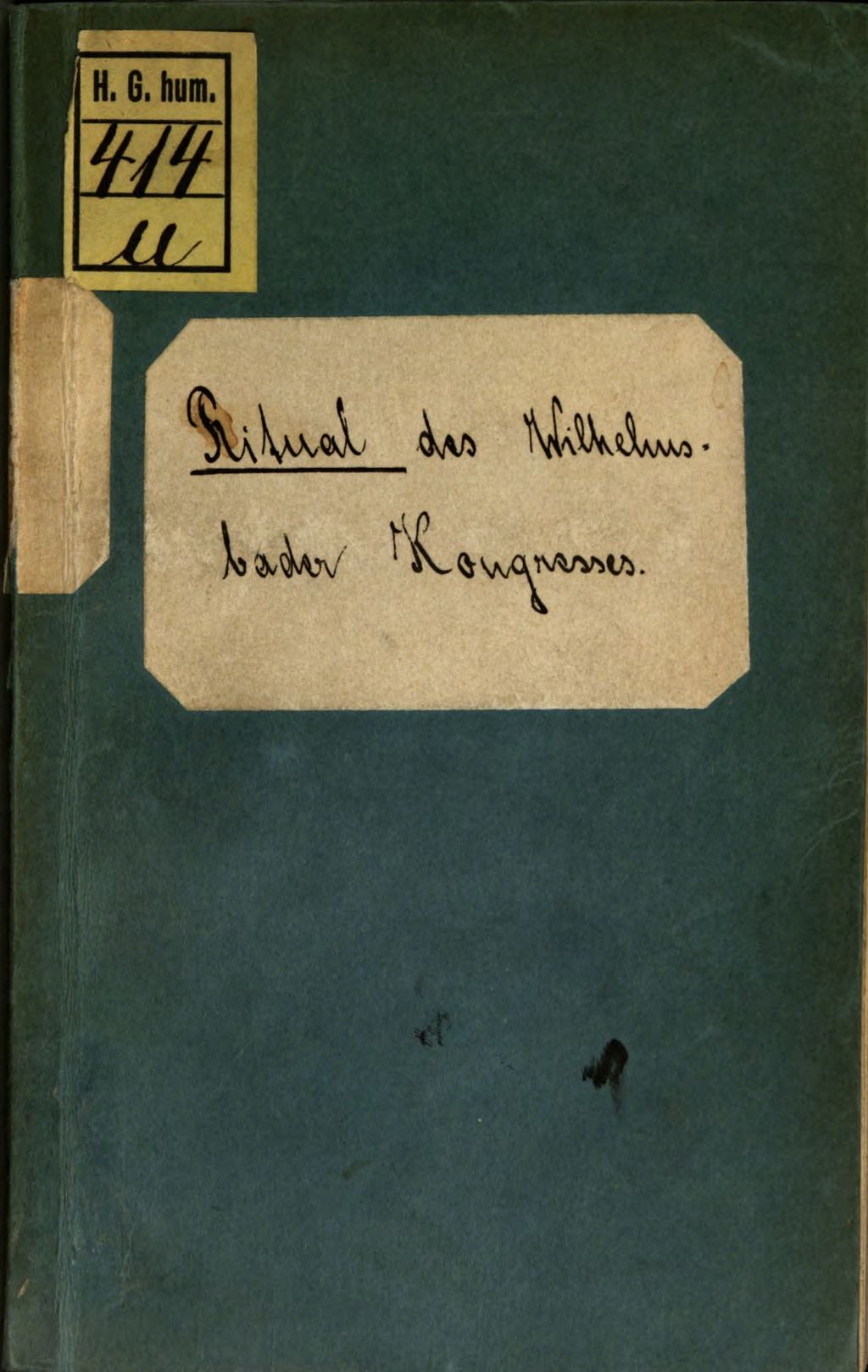 Cover of Ritual des Wilhelmsbader Congresses