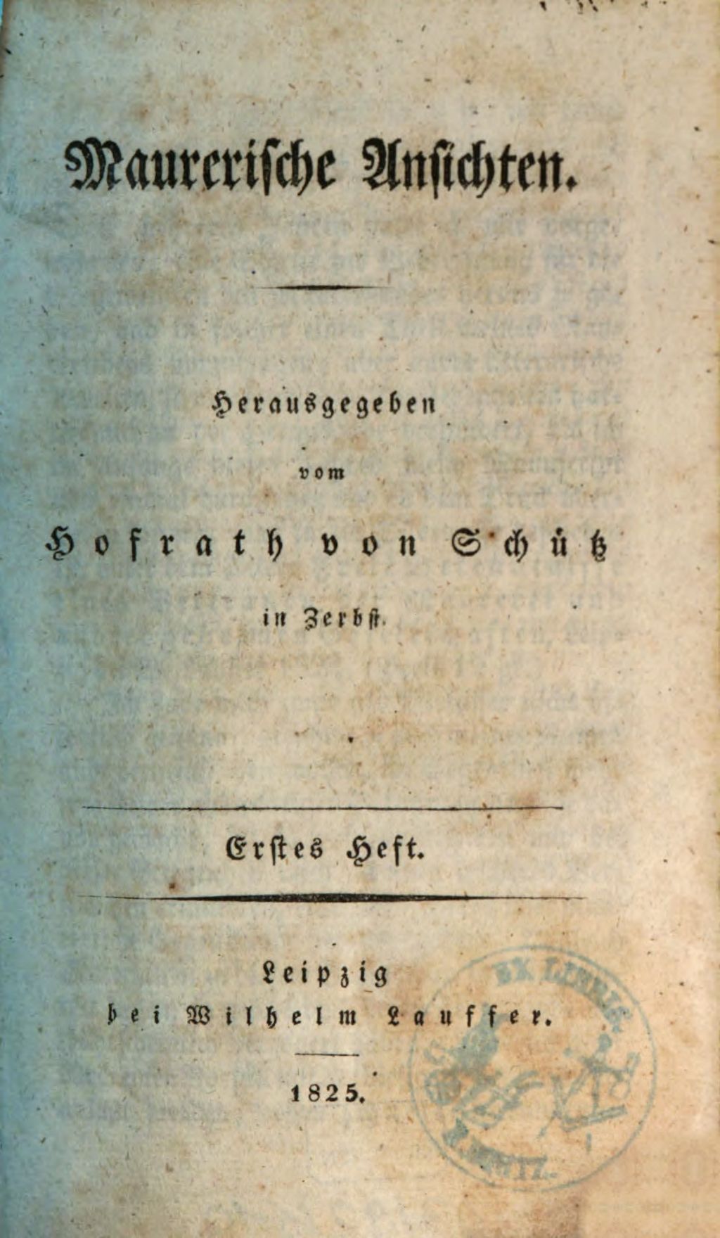 Cover of Maurerische Ansichten. 1