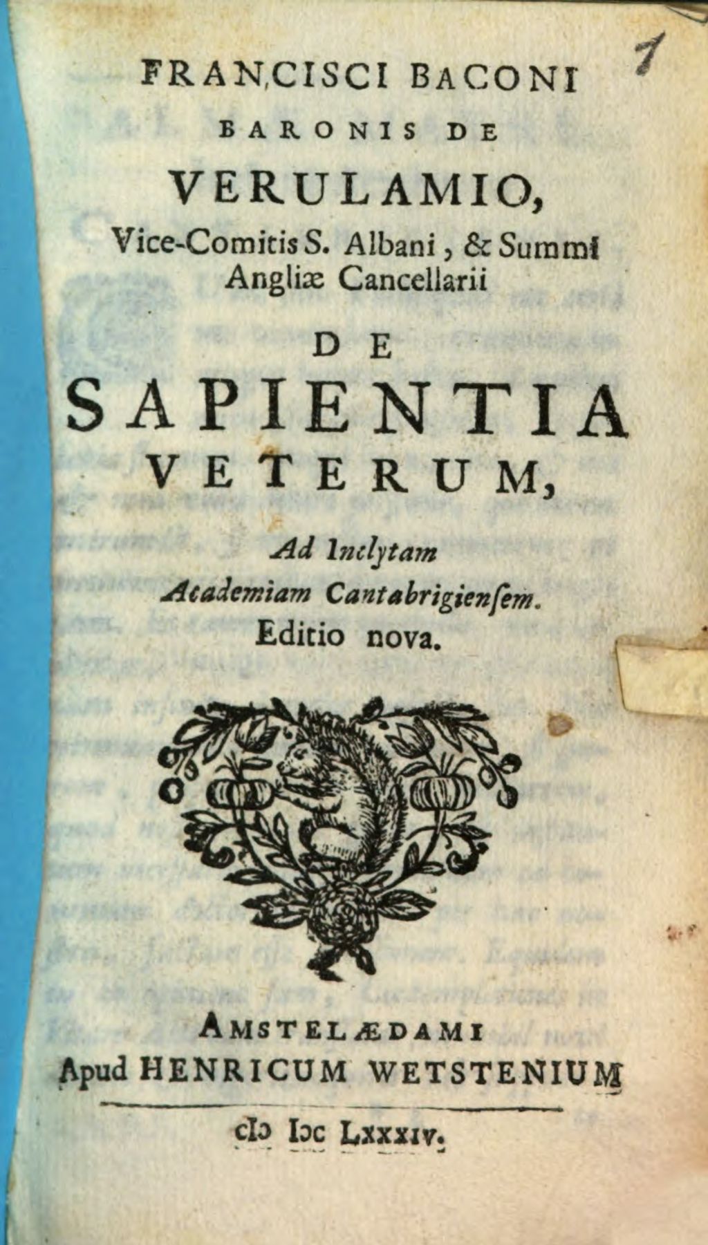 Cover of De sapientia veterum