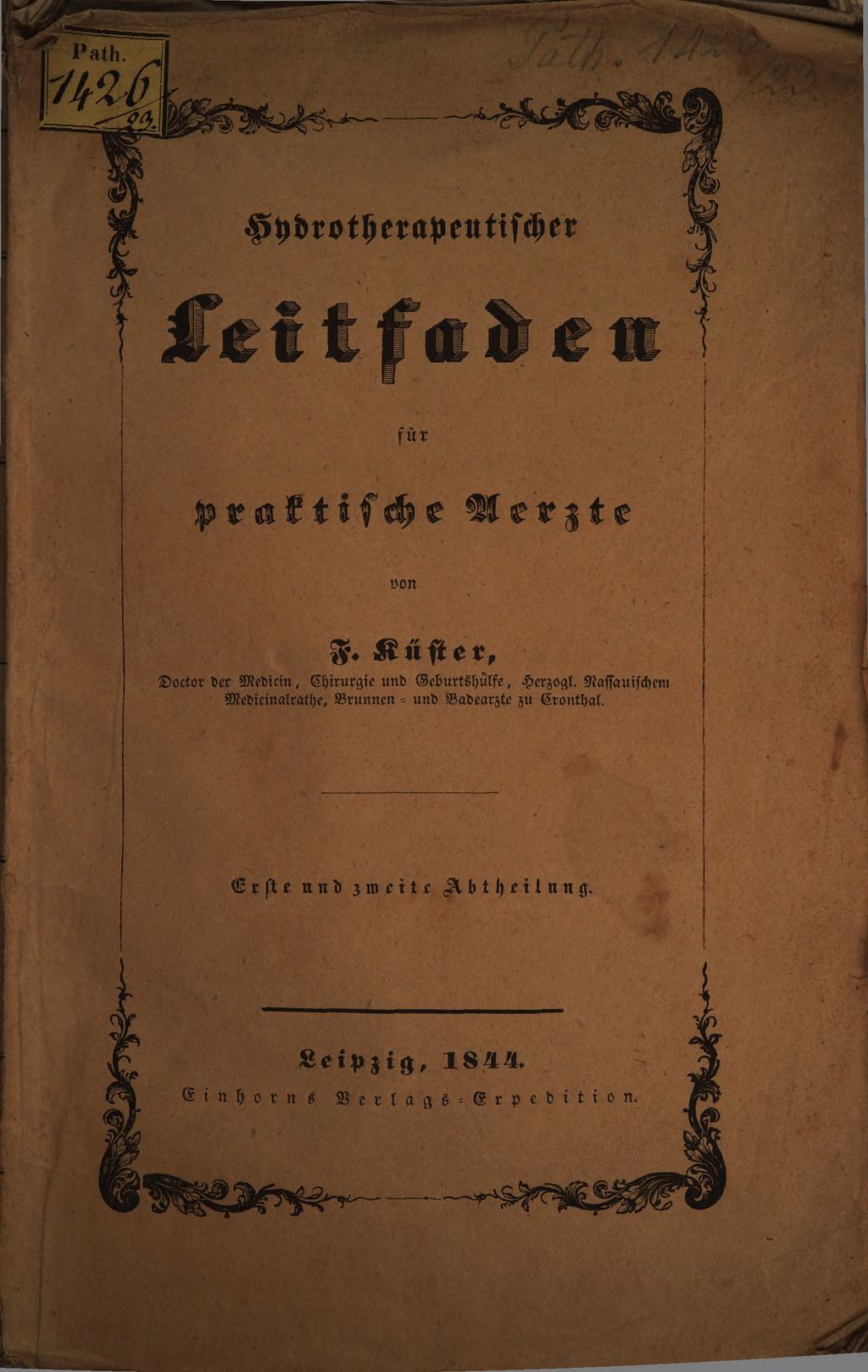 Cover of Hydrotherapeutischer Leitfaden für praktische Ärzte