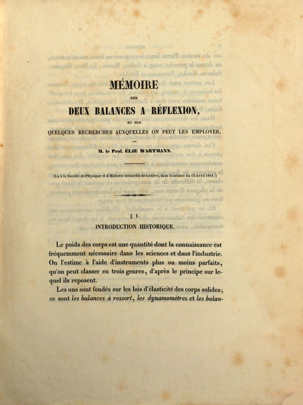 Cover of Mémoire sur deux balances réflexion et sur quelques recherches auxquelles on peut les employer