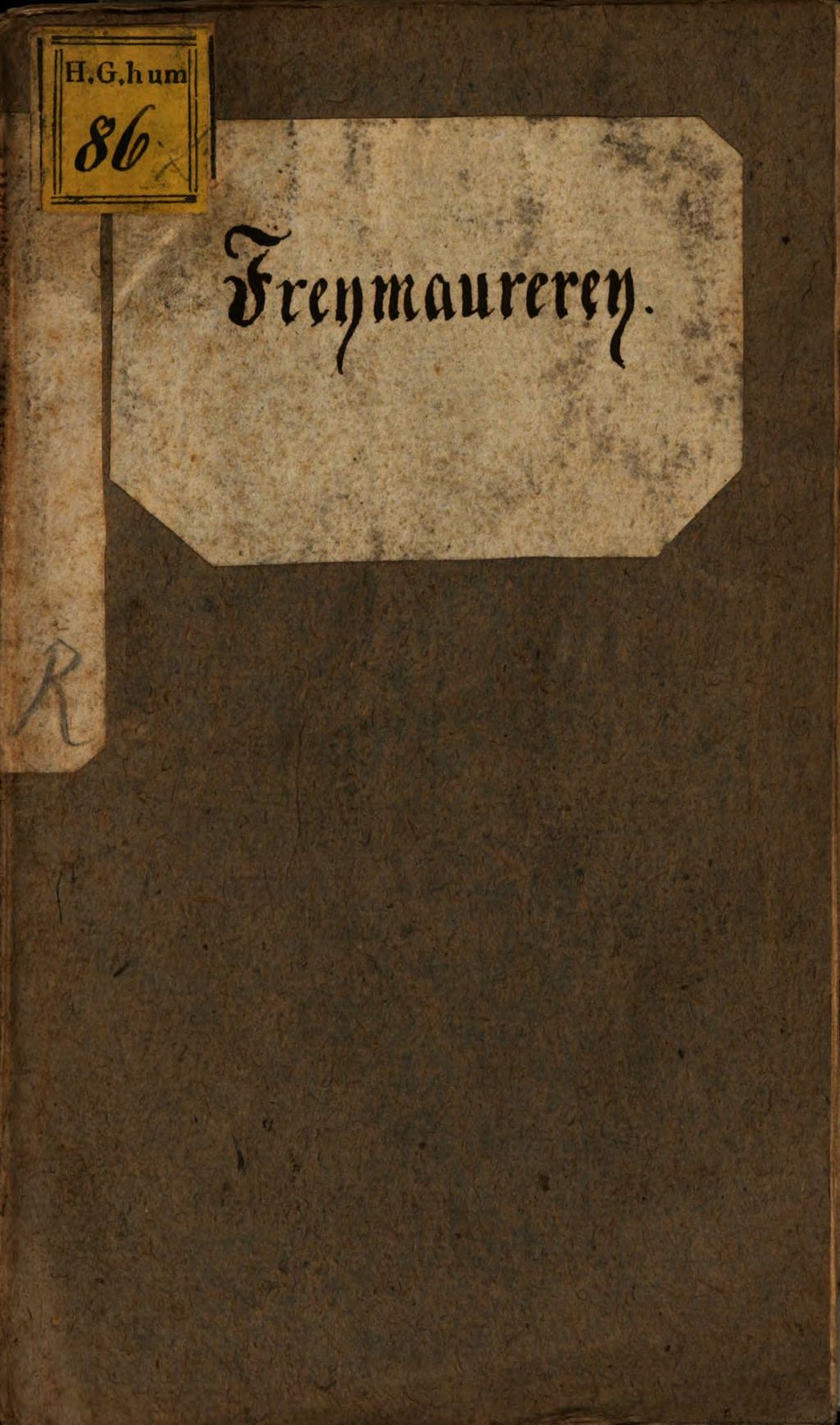 Cover of Freymaurerey