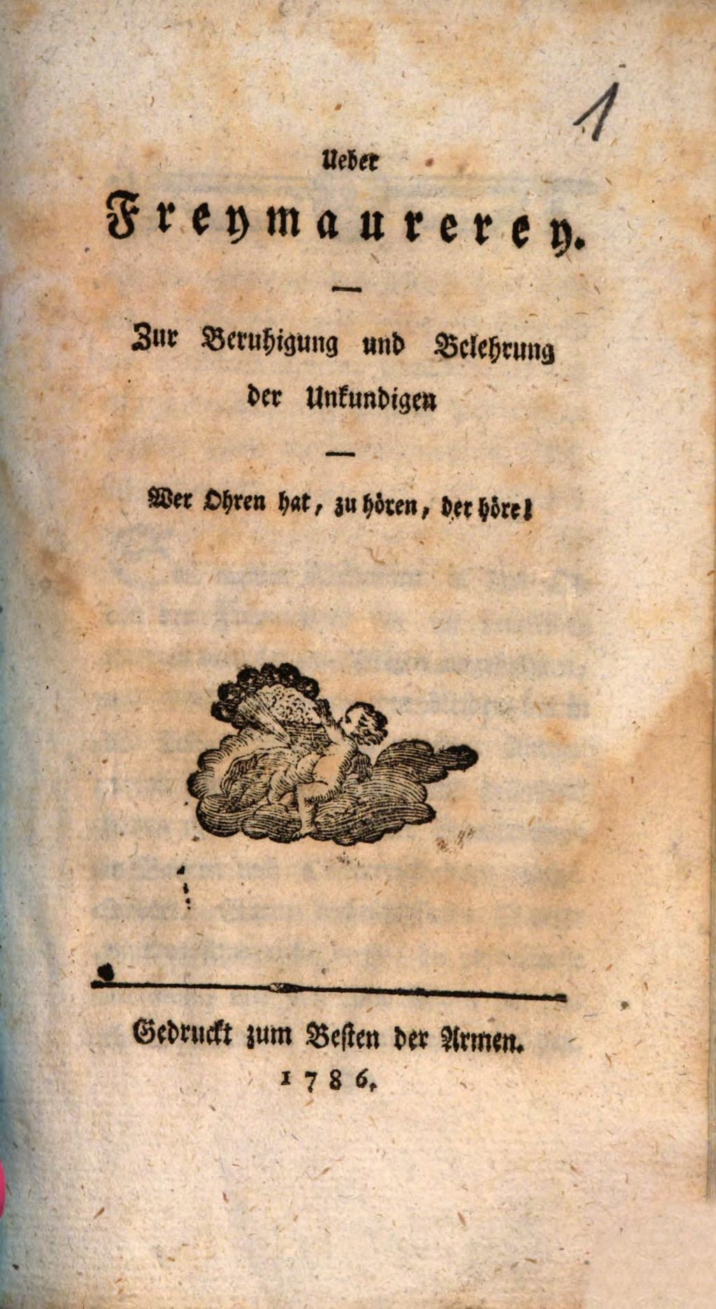 Cover of Ueber Freymaurerey