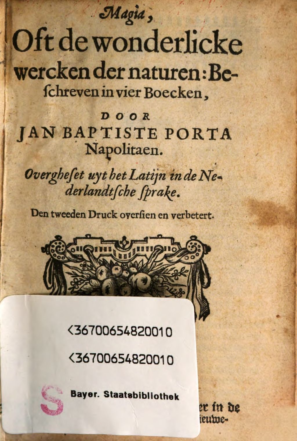 Cover of Magia , Oft de wonderlicke wercken der naturen