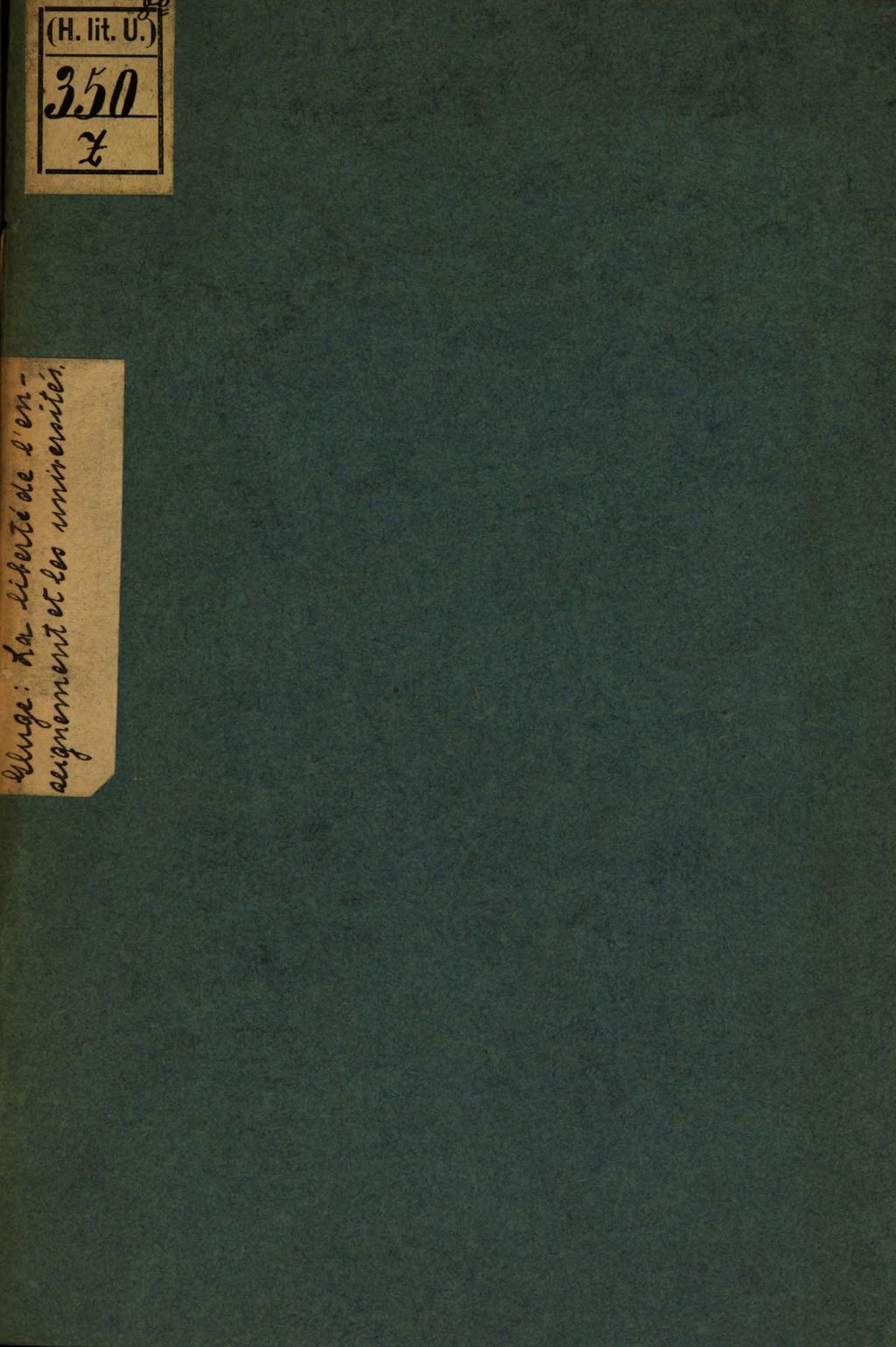 Cover of La liberté de l'enseignement et les universités