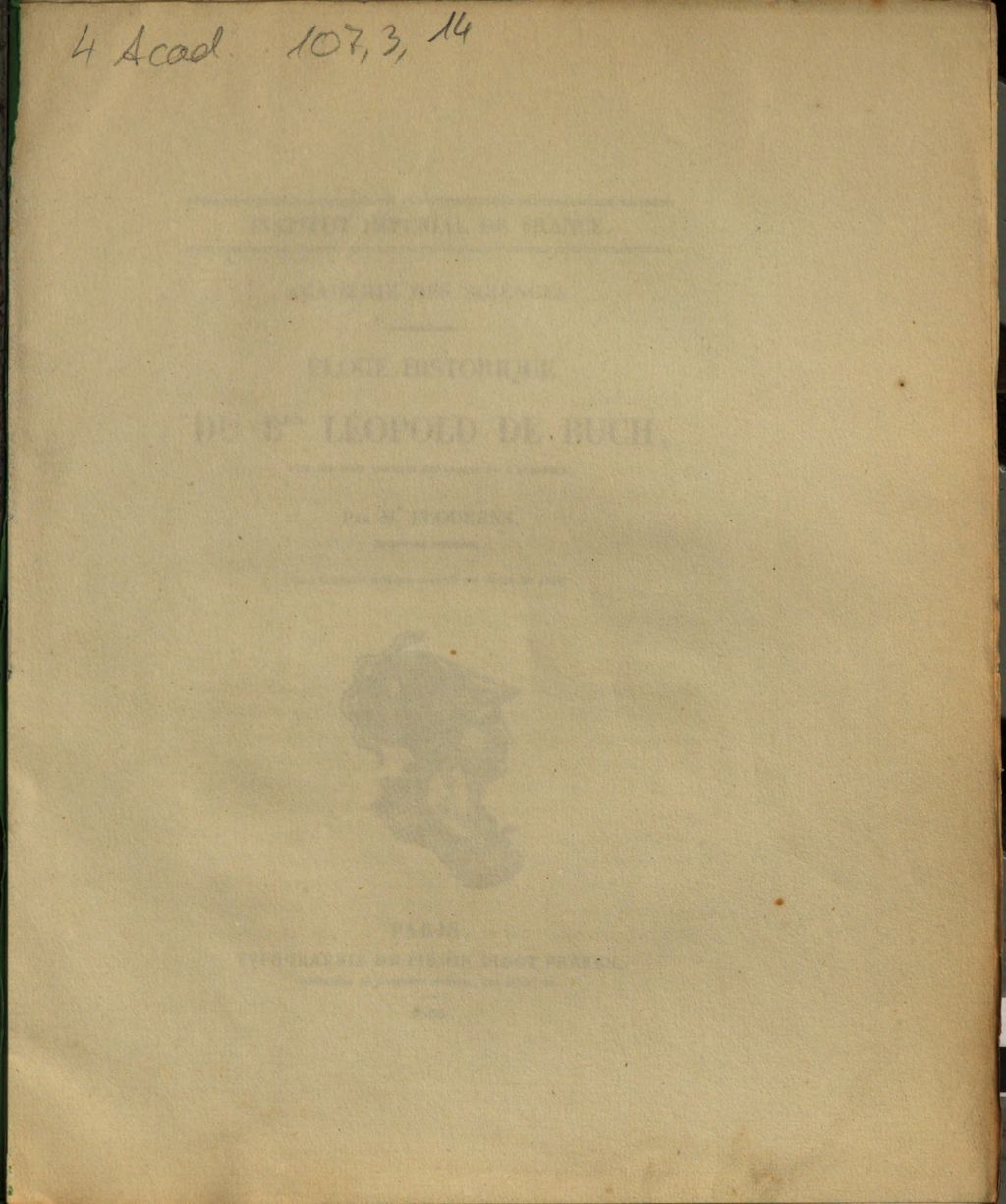Cover of Éloge historique du Bon Léopold de Buch