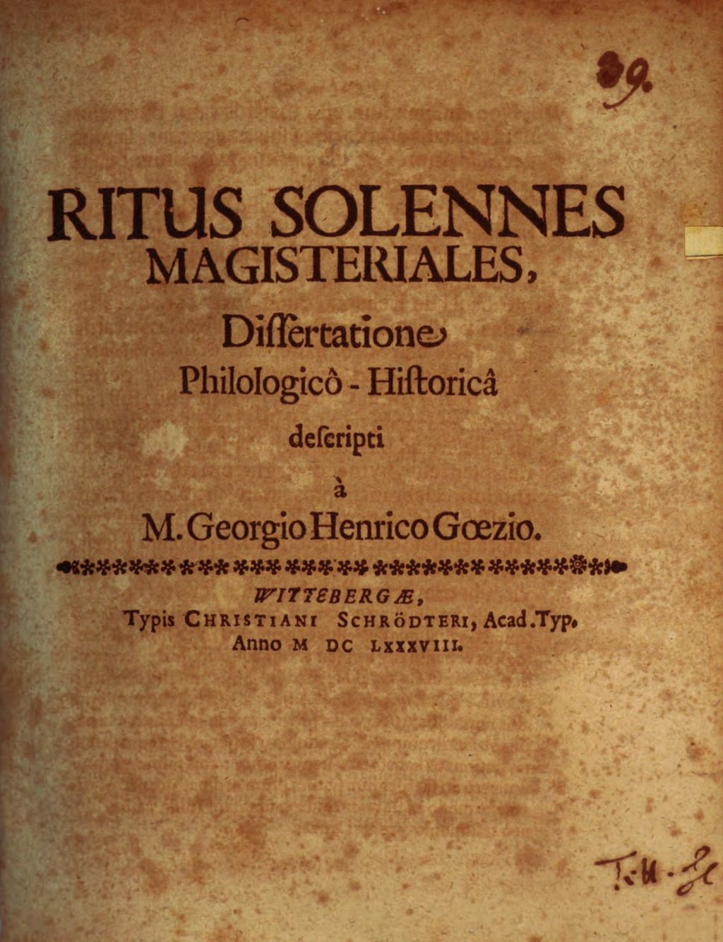 Cover of Ritus solennes magisteriales