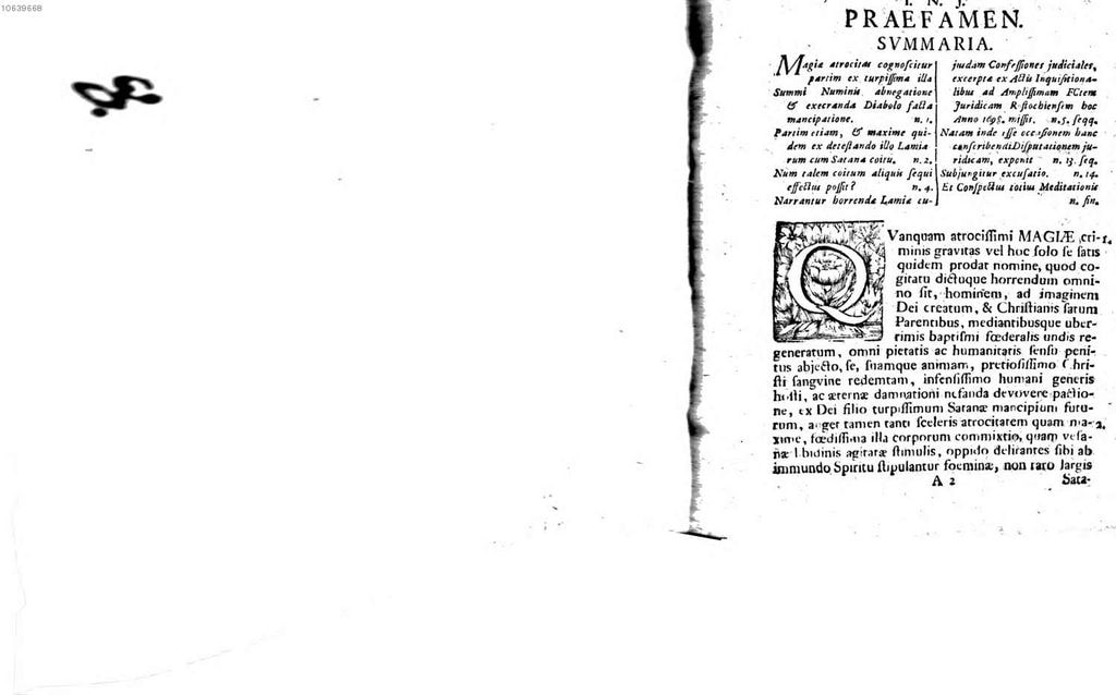 Cover of Meditatio Academica Exhibens Examen Jvridicvm Jvdicialis Lamiarvm Confessionis, Se Ex Nefando Cvm Satana Coitv Prolem Svscepisse Hvmanam