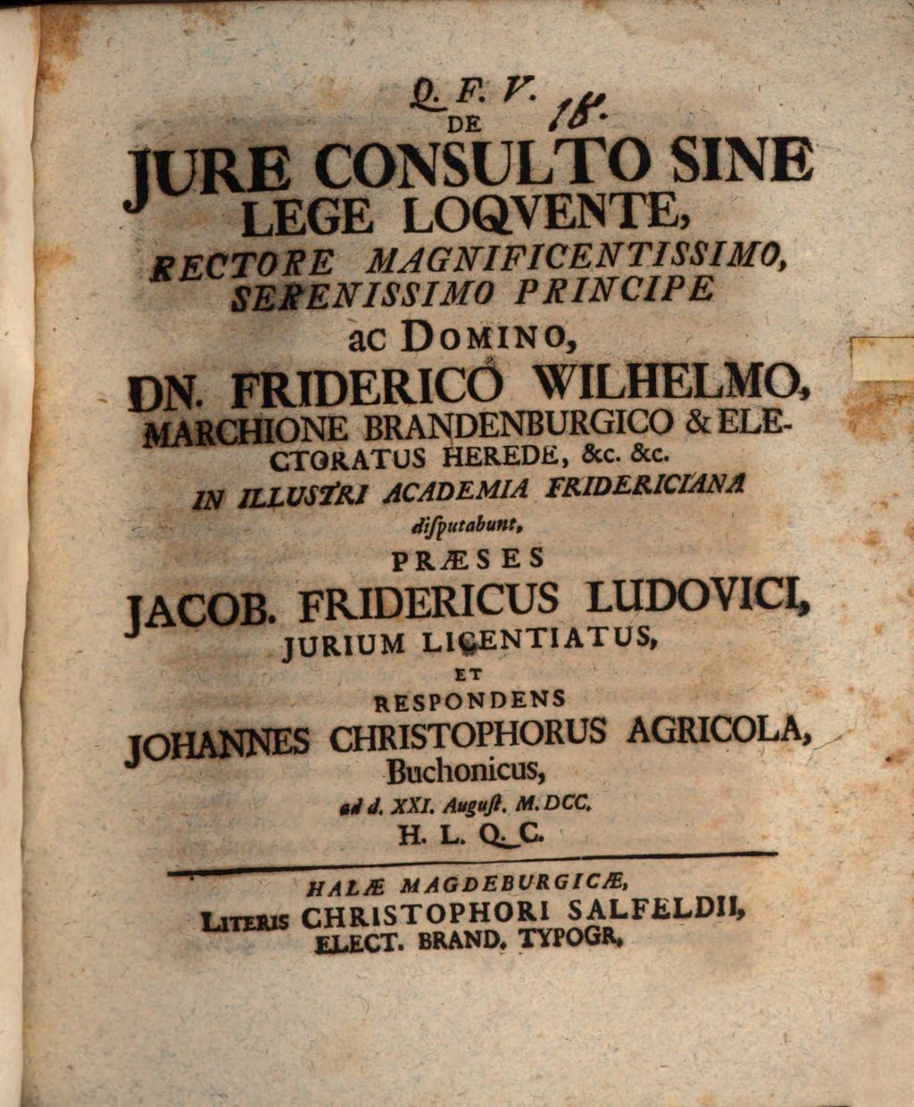 Cover of De Iure Consulto Sine Lege Loquente