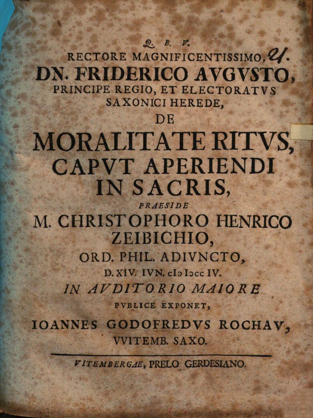Cover of De moralitate ritus , caput operiendi in sacris