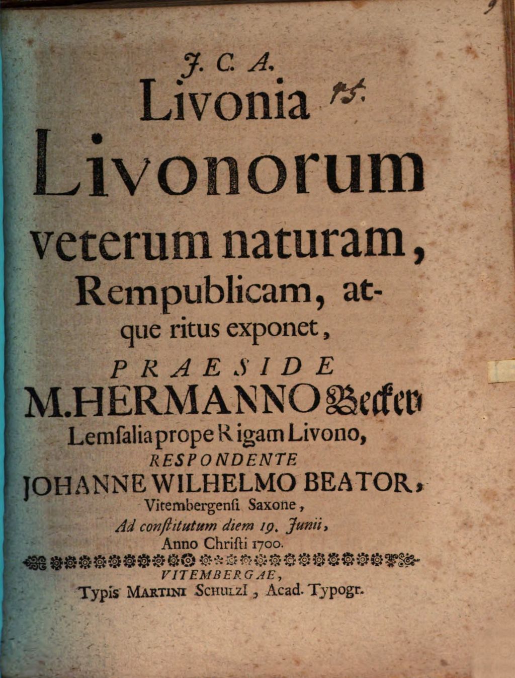 Cover of Livonia Livonorum veterum naturam, rempublicam, atque ritus exponet