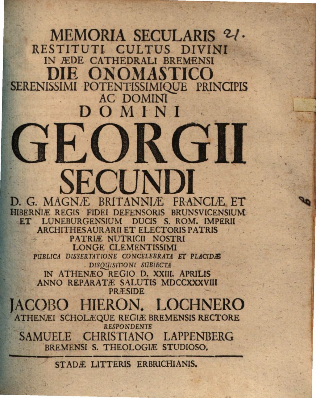 Cover of Memoria secularis restituti cultus divini in aede cathedrali Bremensi