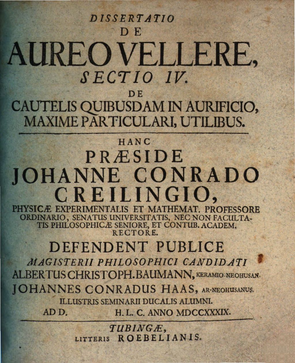 Cover of Dissertatio De Aureo Vellere, Sectio IV. De Cautelis Quibusdam In Aurificio, Maxime Particulari, Utilibus