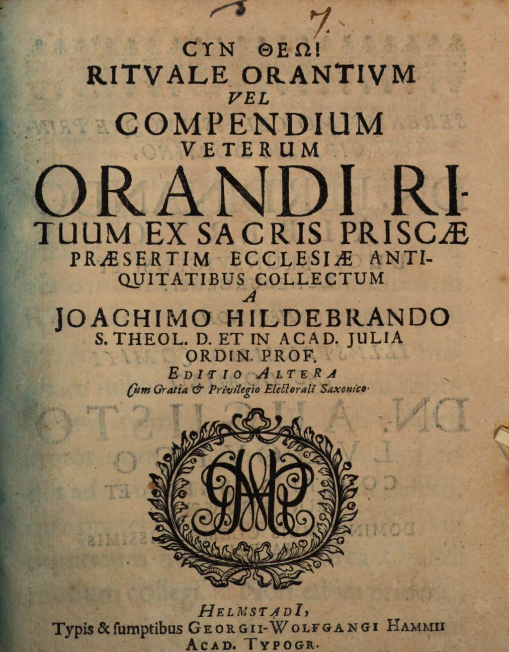 Cover of Rituale orantium, vel compendium veterum orandi rituum ex sacris priscae praesertim ecclesiae antiquitatibus collectum