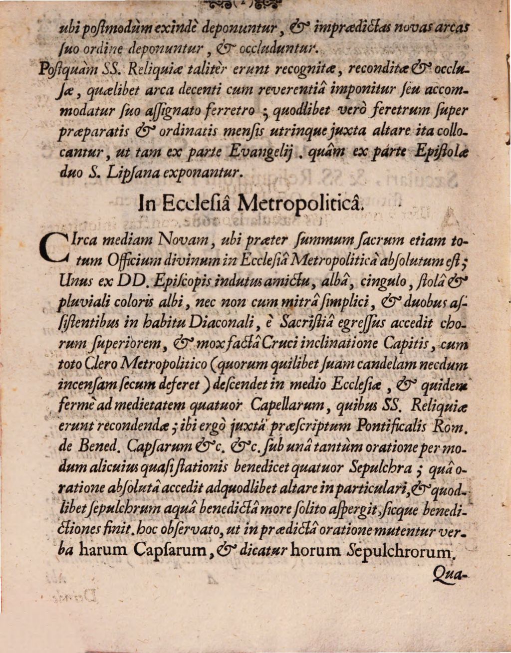 Cover of Ritus observandi in futura Solemnitate saeculari, et SS. Reliquiarum Translatione