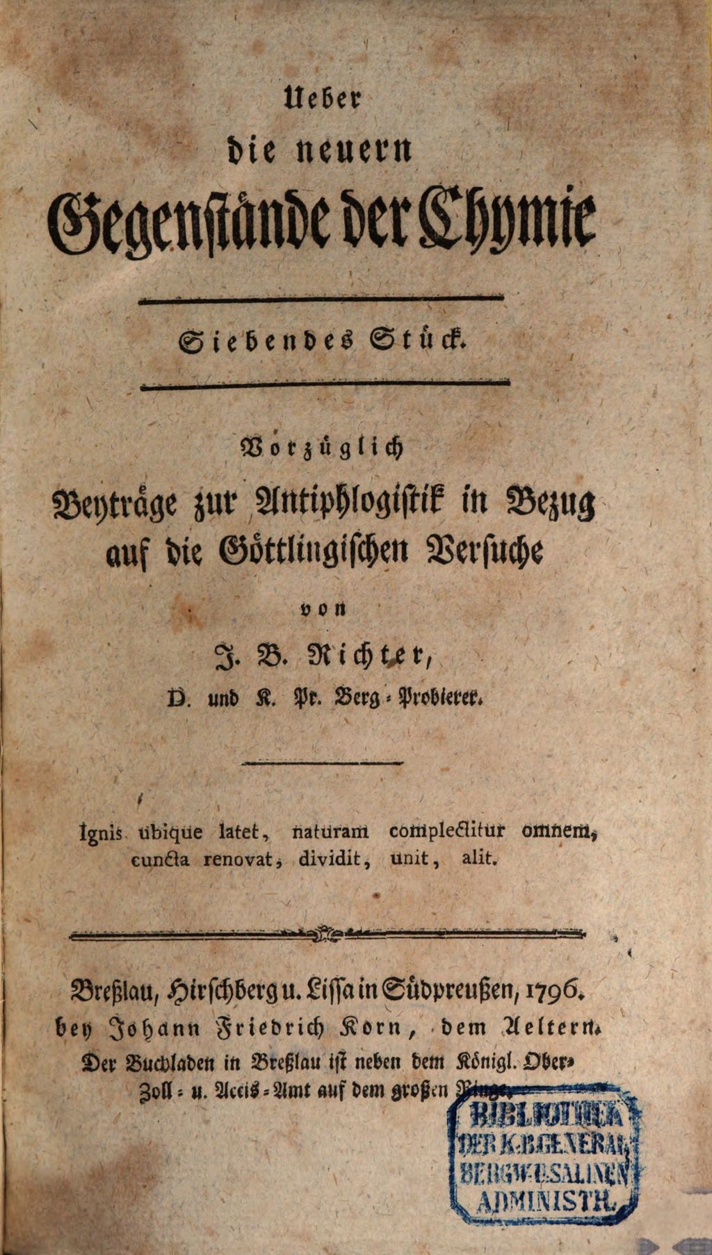 Cover of Ueber die neuern Gegenstände der Chymie . 7, Vorzüglich Beyträge zur Antiphlogistik in Bezug auf die Göttlingischen Versuche