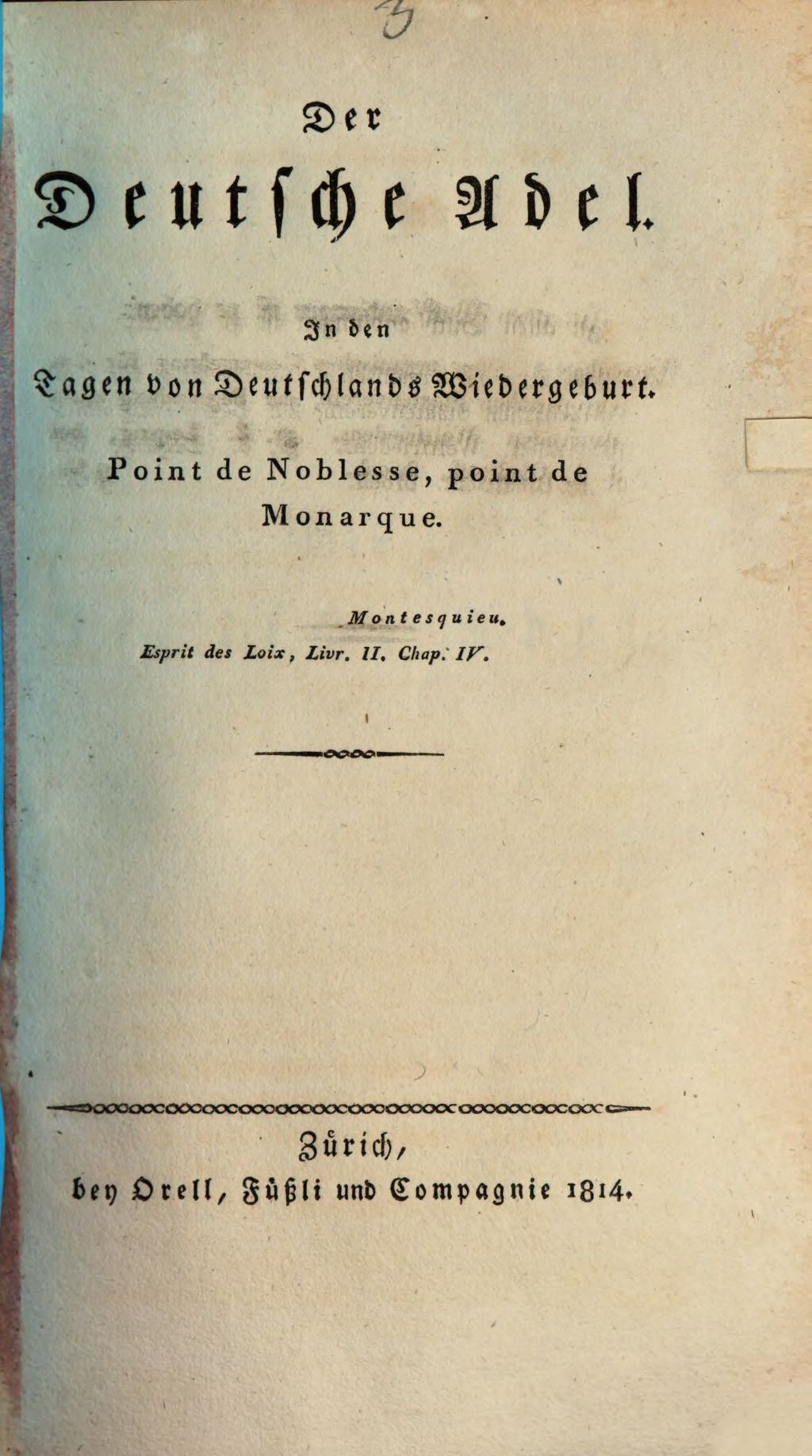 Cover of Der deutsche Adel, in den Tagen von Deutschlands Wiedergeburt