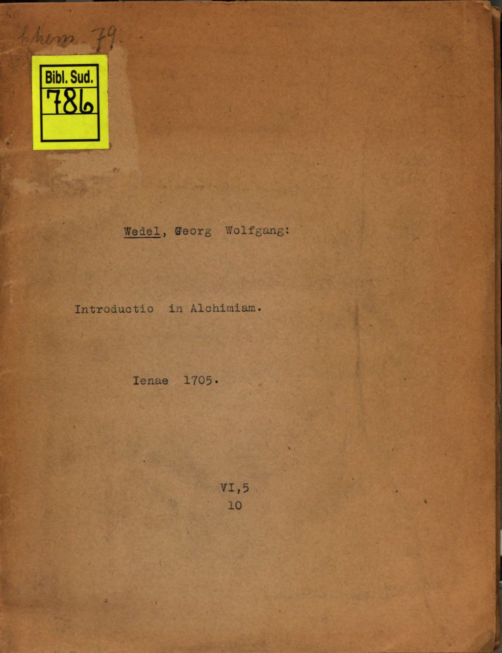 Cover of Georgii Wolffgangi Wedelii Introdvctio In Alchimiam