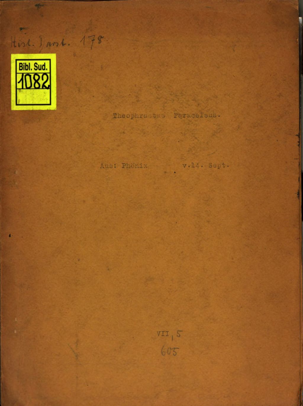 Cover of Theophrastus Paracelsus