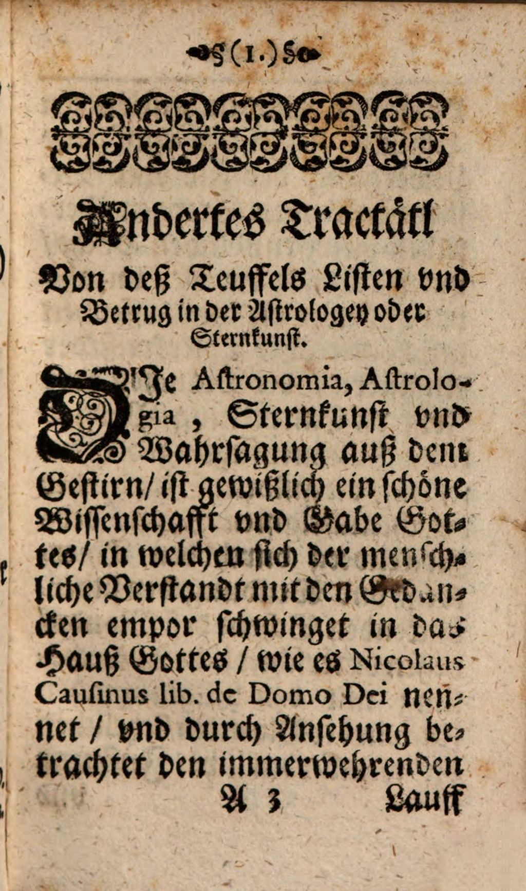 Cover of Adami à Lebenwaldt, Philosophi & Medici, Comitis Palatini & Poëtae Laureati Caesarei, Notarij Apostolici Publici ... Tractätel, Von deß Teuffels List und Betrug .... 2, Von der List vnd Betrug deß Teuffels In Der Astrologia Judiciaria, Oder zu vil Urtheilenden Stern-Kunst