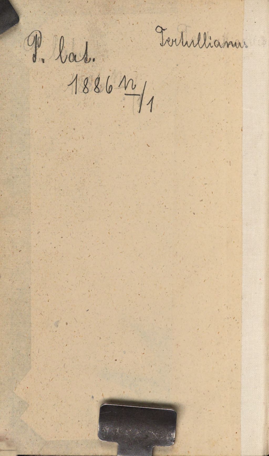 Cover of Quinti Septimii Florentis Tertulliani quae supersunt omnia. 1, Continens libros apologeticos et qui ad ritus et mores Christianorum pertinent