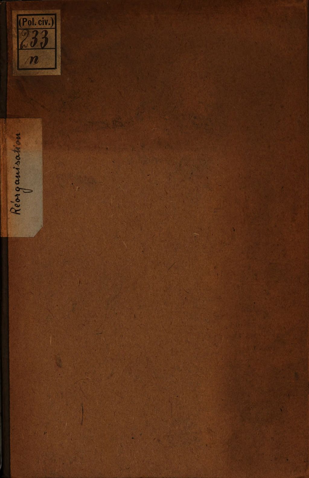 Cover of De la Réorganisation des Monts-de Piété