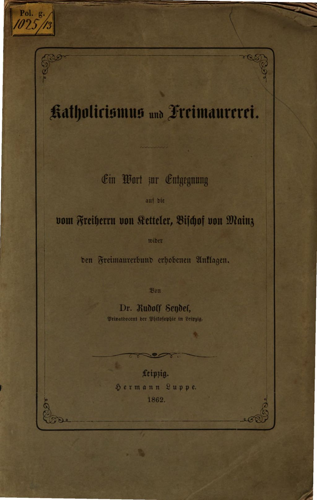 Cover of Katholicismus und Freimaurerei