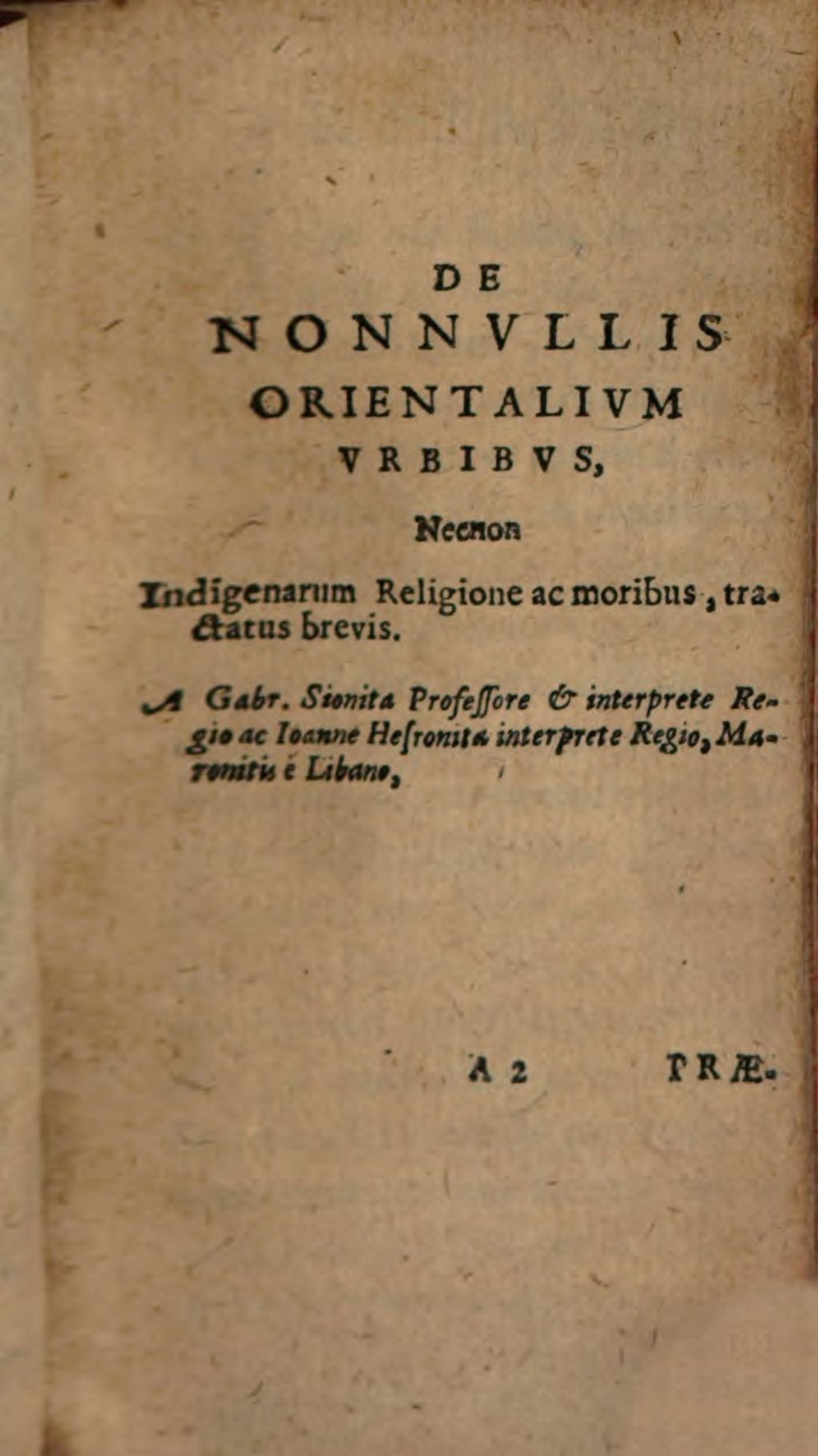 Cover of Gabr. Sionita ac Ioannes Hesronita Arabia