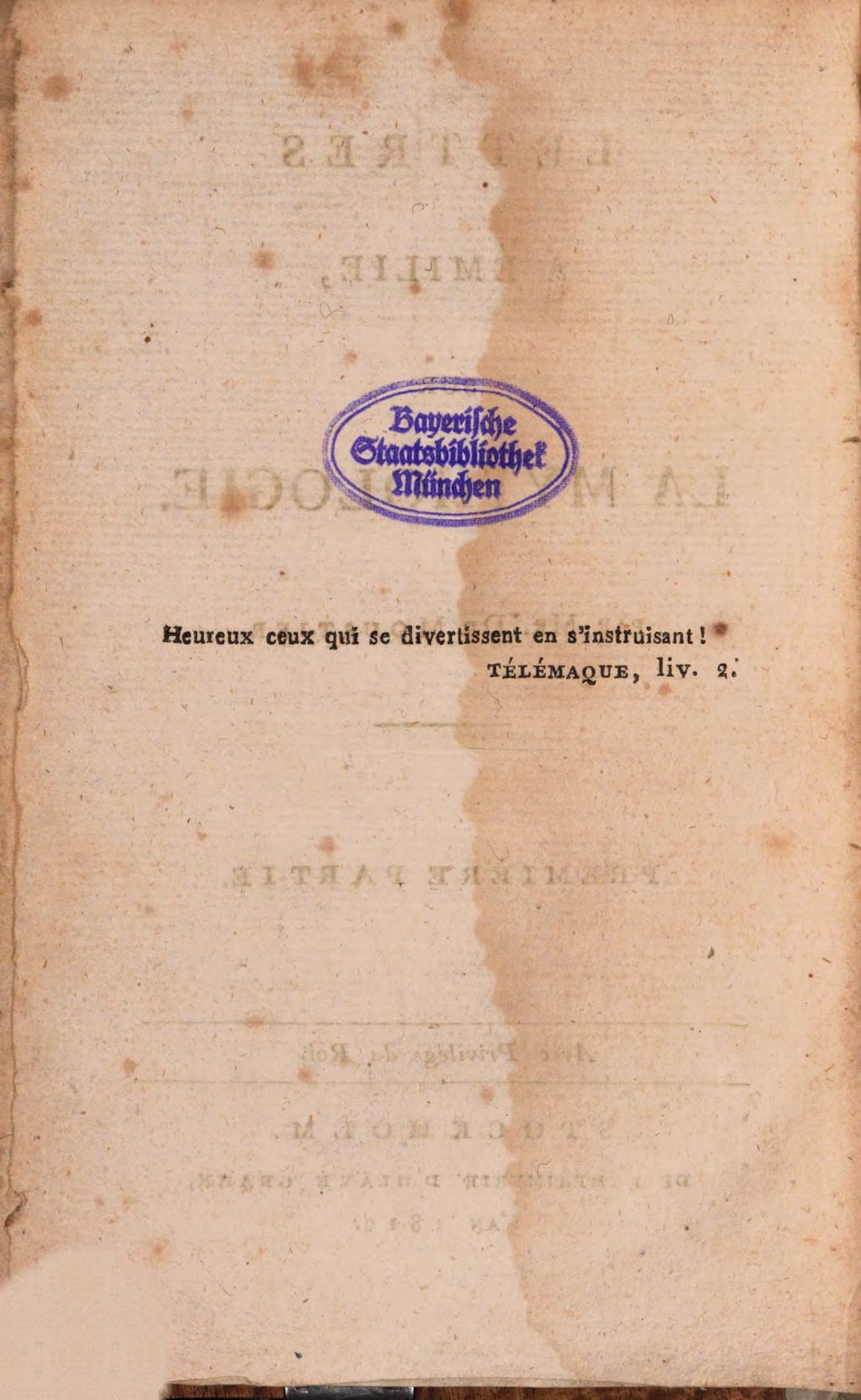 Cover of Lettres à Émilie sur la mythologie . 1, Première partie