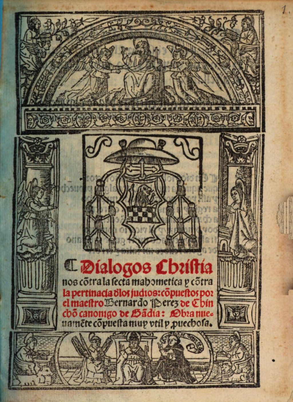 Cover of Dialogos christianos contra la secta Mahometana y contra la pertinacia d'los judios