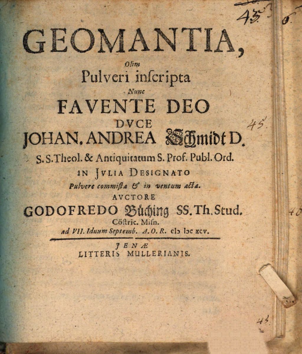 Cover of Geomantia , Olim Pulveri inscripta