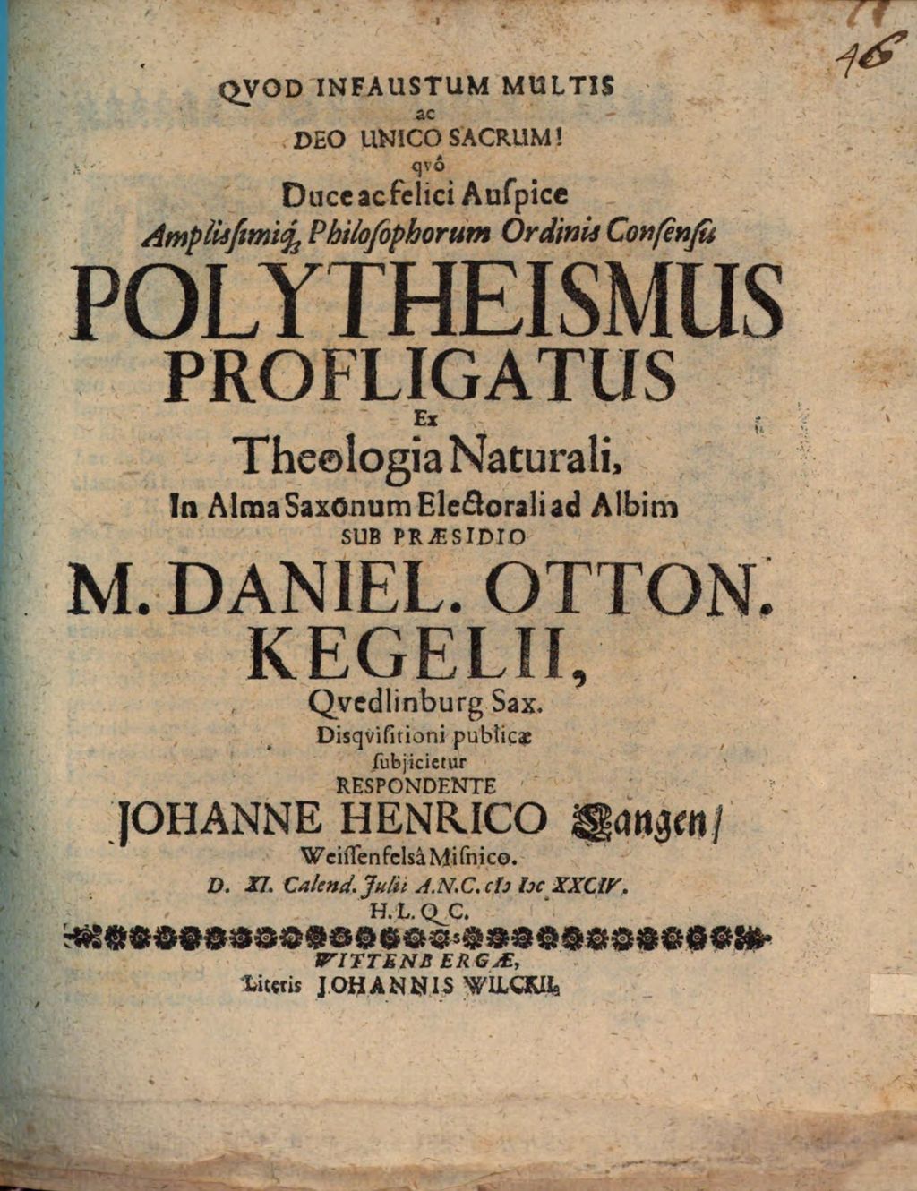 Cover of Polytheismus profligatus ex theologia naturali