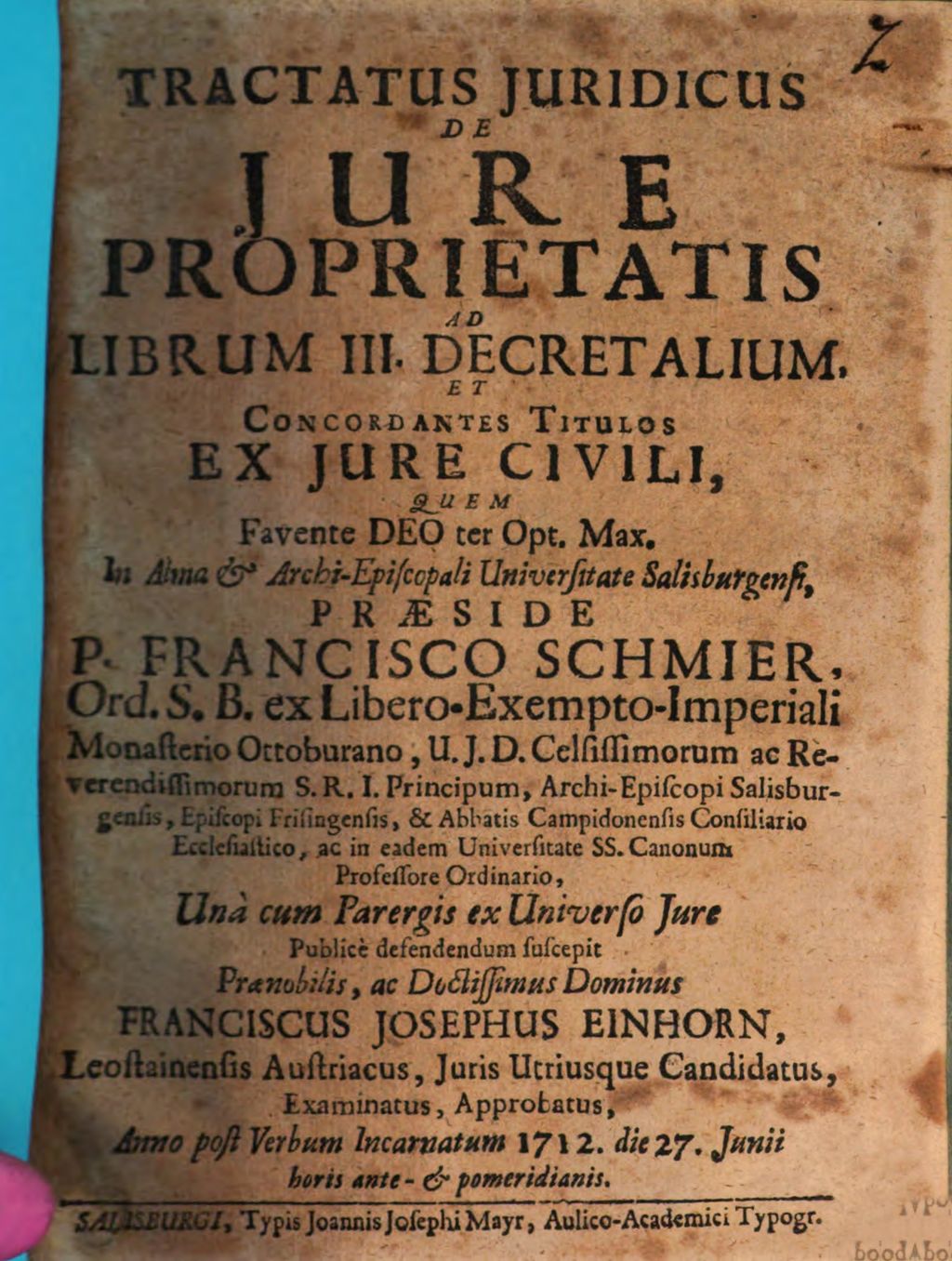 Cover of Tractatus Juridicus De Jure Proprietatis