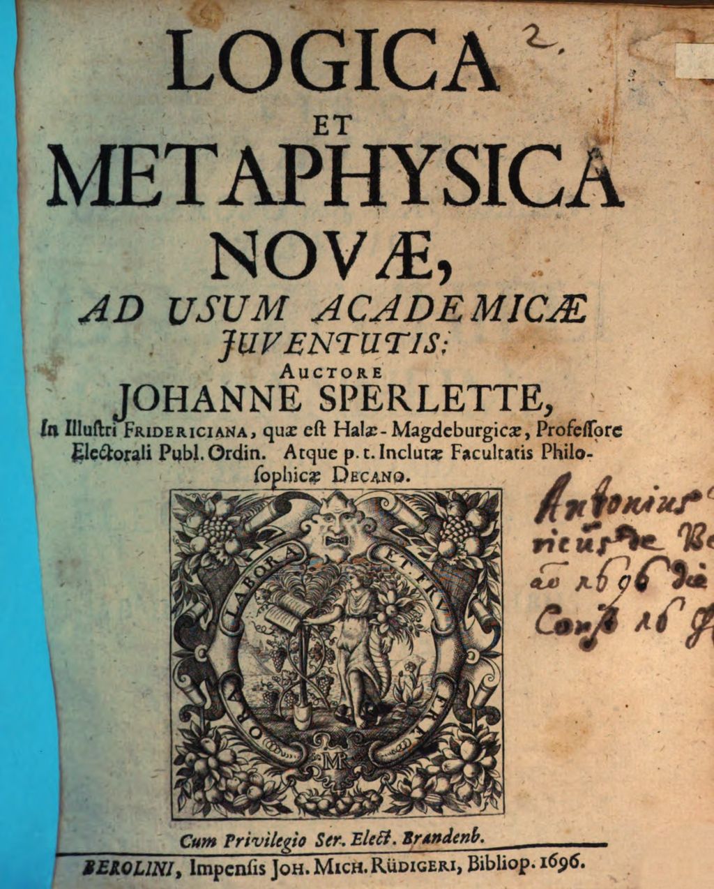 Cover of Logica et metaphysica nova, ad usum academicae iuventutis