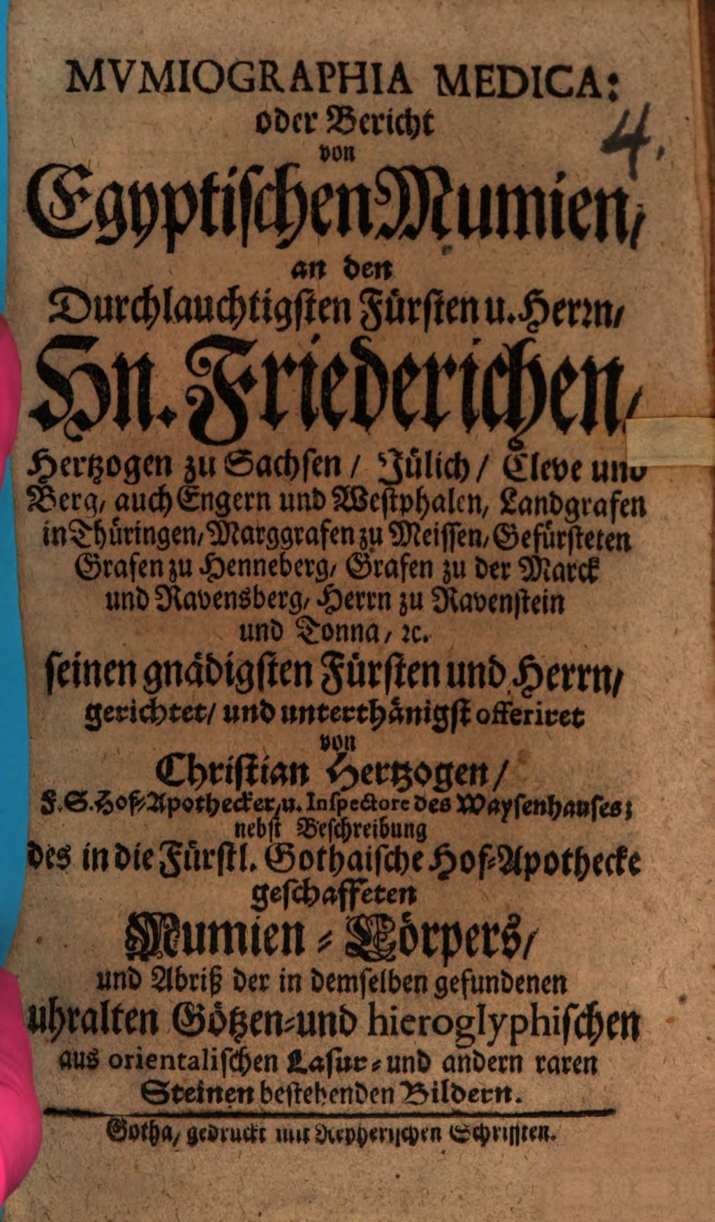 Cover of Mvmiographia Medica: oder Bericht von Egyptischen Mumien