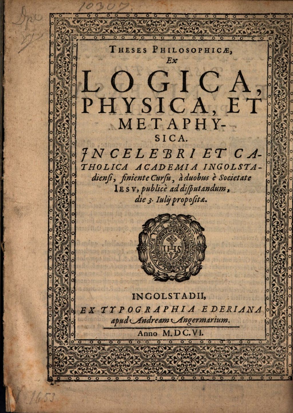 Cover of Theses Philosophicae, Ex Logica, Physica, Et Metaphysica