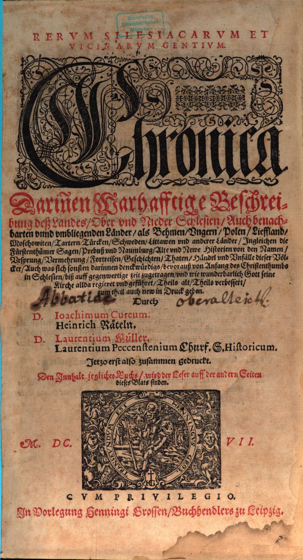 Cover of Rervm Silesiacarvm Et Vicinarvm Gentivm. Chronica