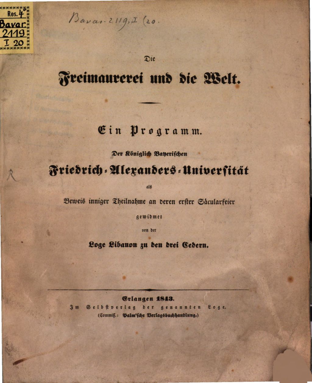 Cover of Die Freimaurerei und die Welt
