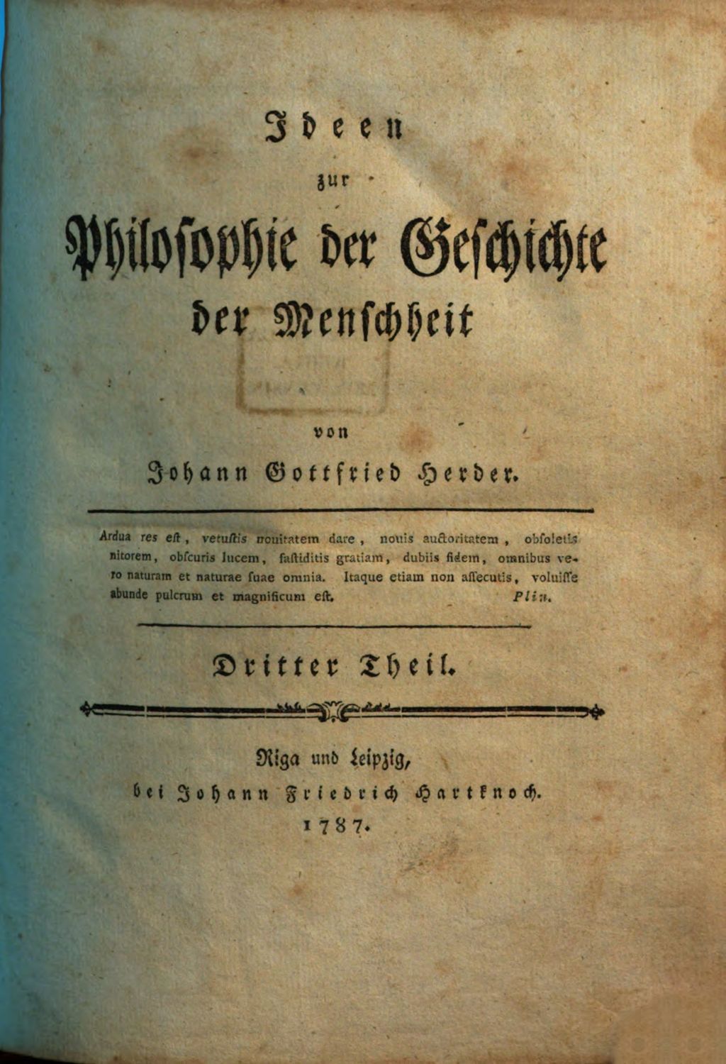 Cover of Ideen zur Philosophie der Geschichte der Menschheit. 3