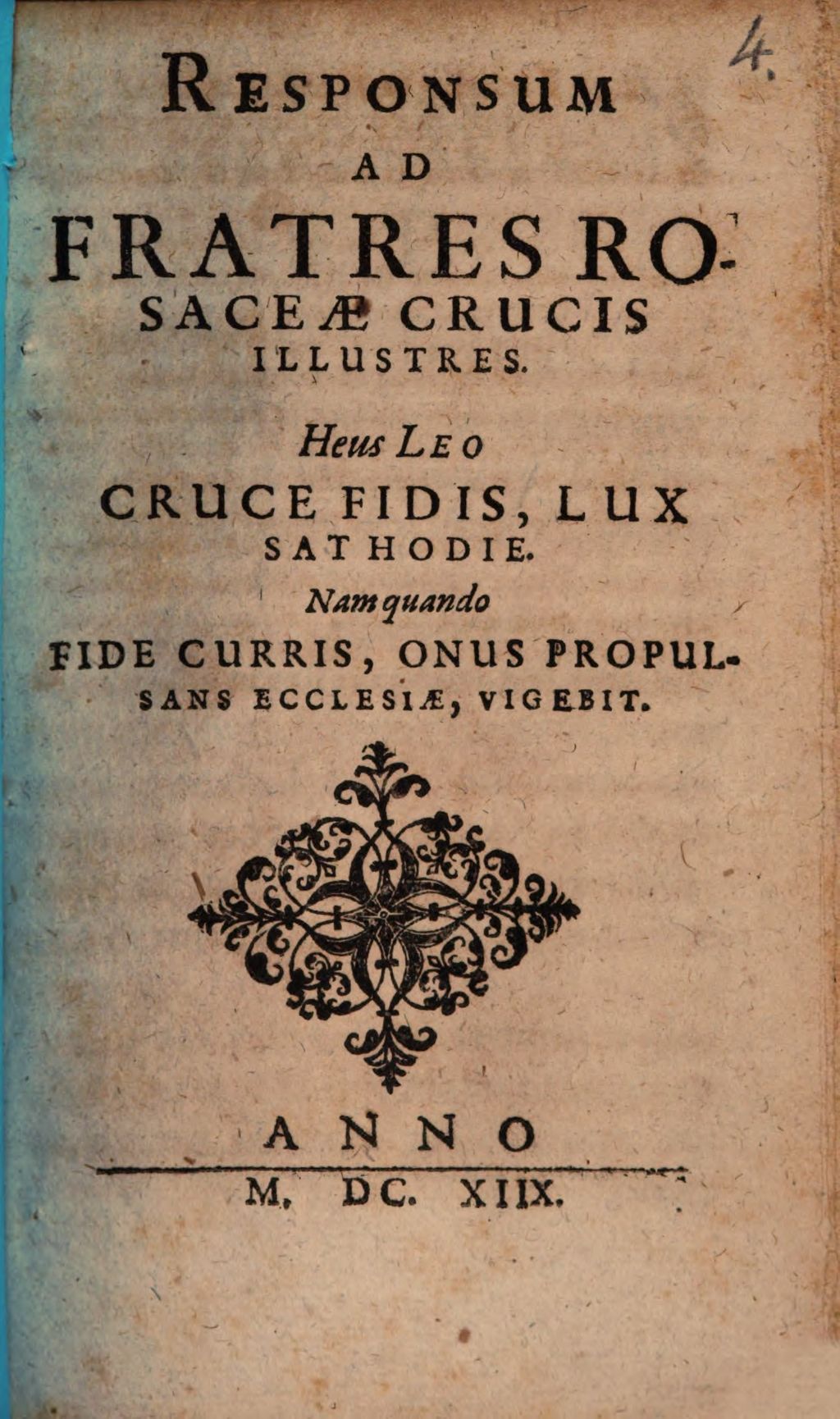 Cover of Responsum Ad Fratres Rosaceae Crucis Illustres