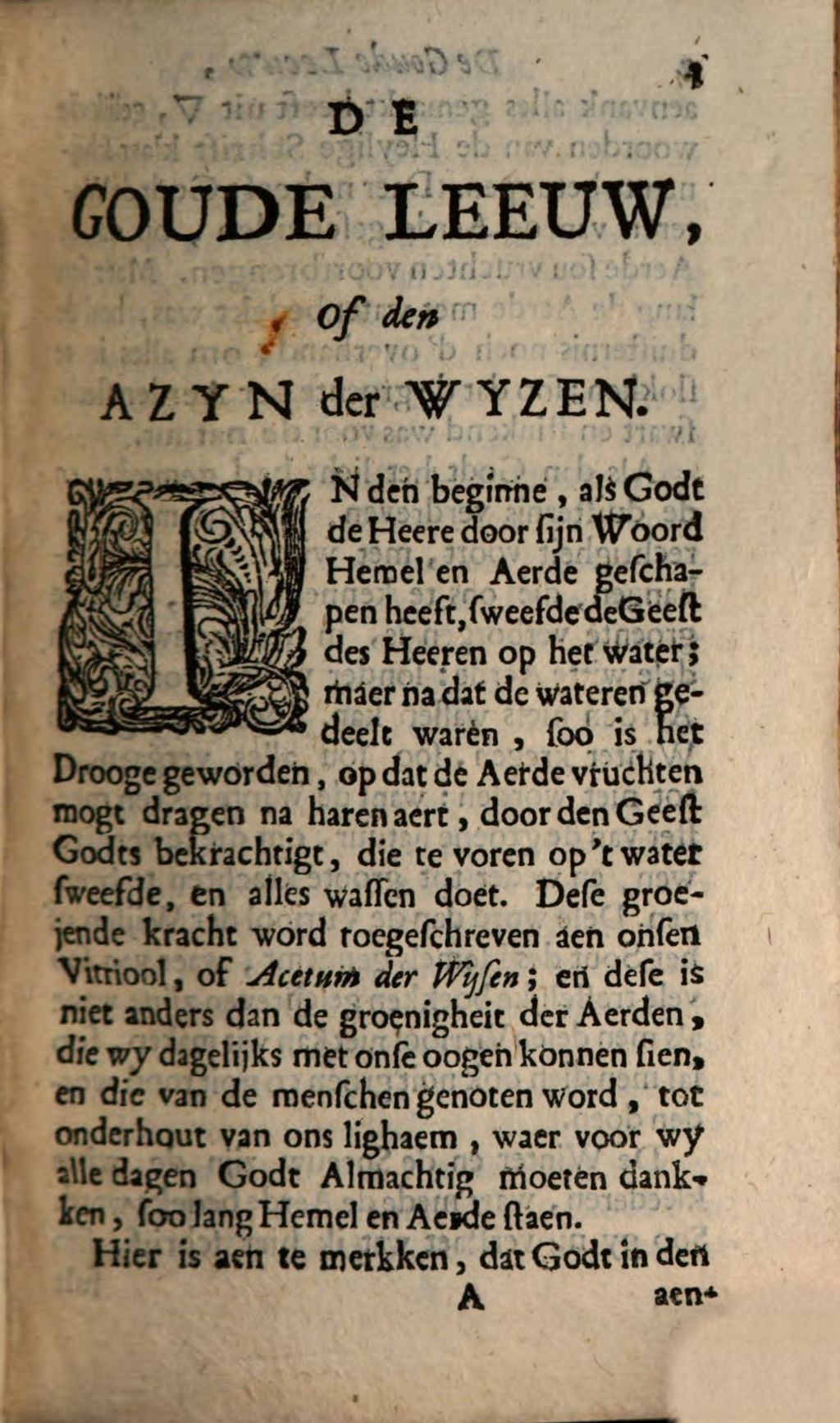 Cover of De goude leeuw of den asijn der wysen