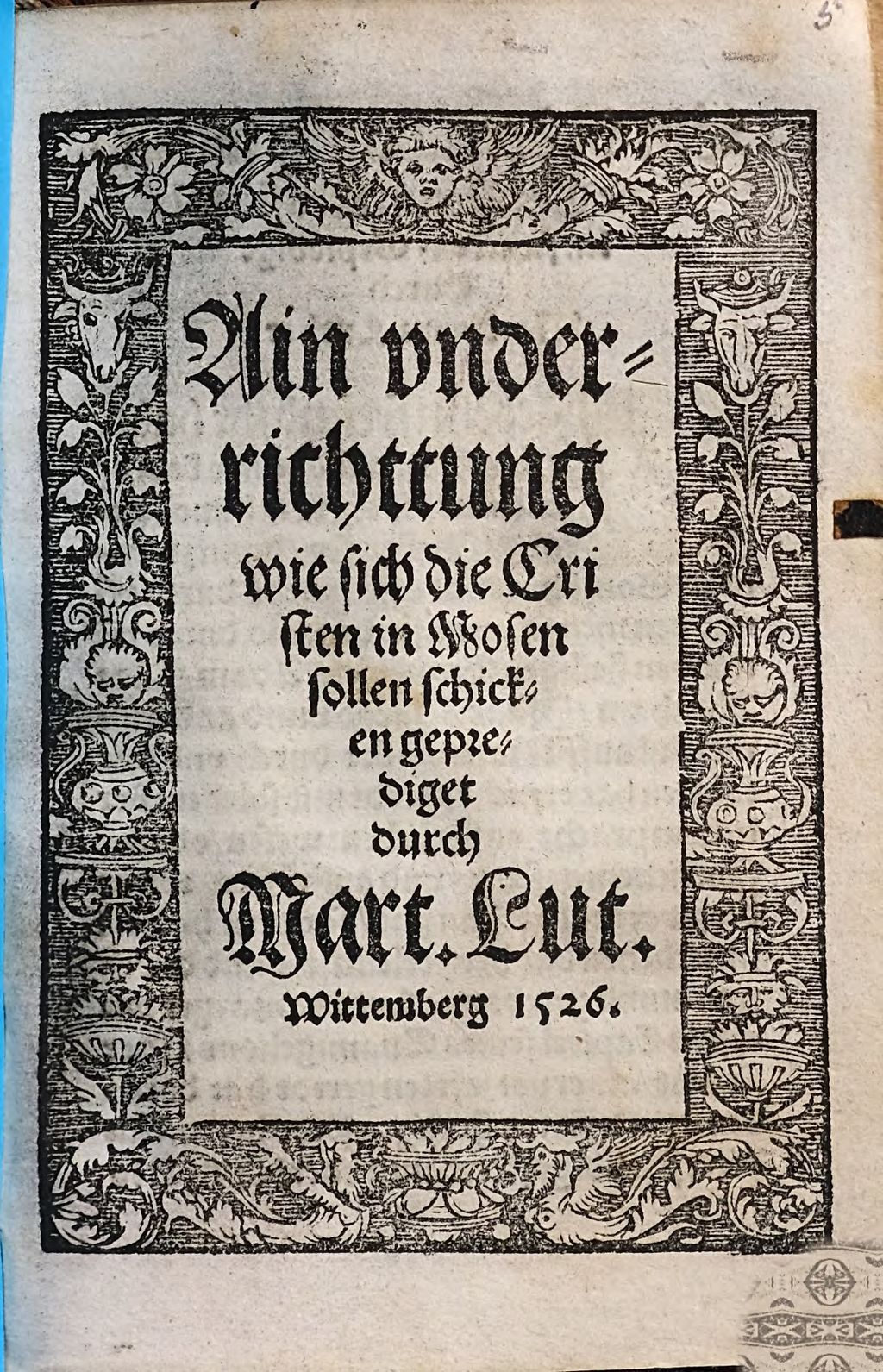 Cover of Ain Underrichtung wie sich die Cristen in Mosen sollen schicken