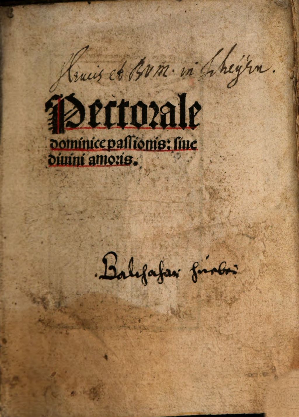 Cover of Pectorale dominicae passionis sive divini amoris