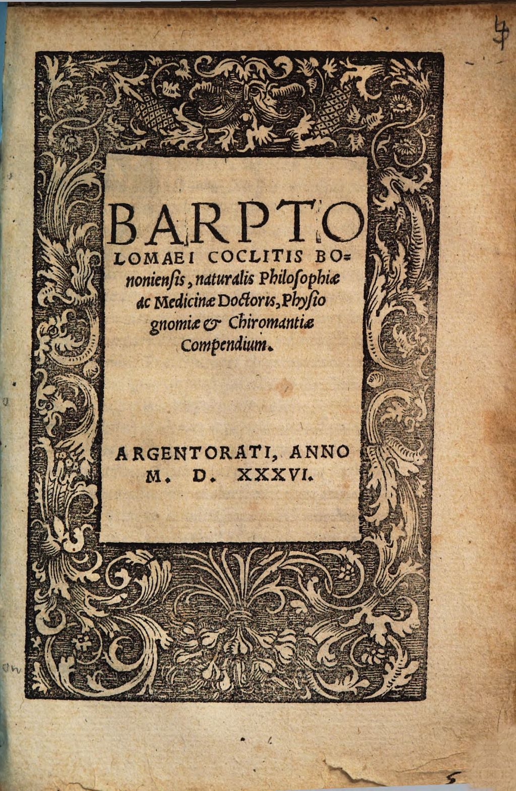 Cover of Physionomiae et Chiromantiae Compendium